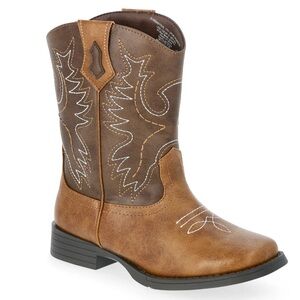 BNWT Wonder Nation Boys Western Cowboy Boots - Brown Size 4 Big Kids